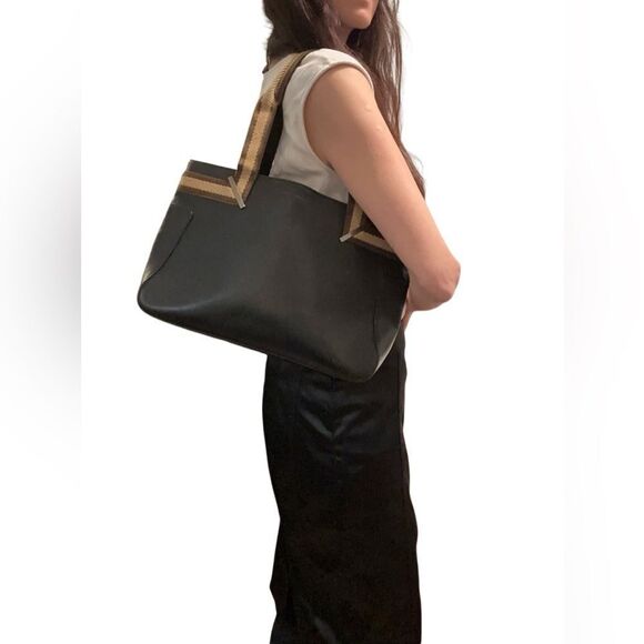 Gucci  brown leather tote with web strap - Picture 16 of 16